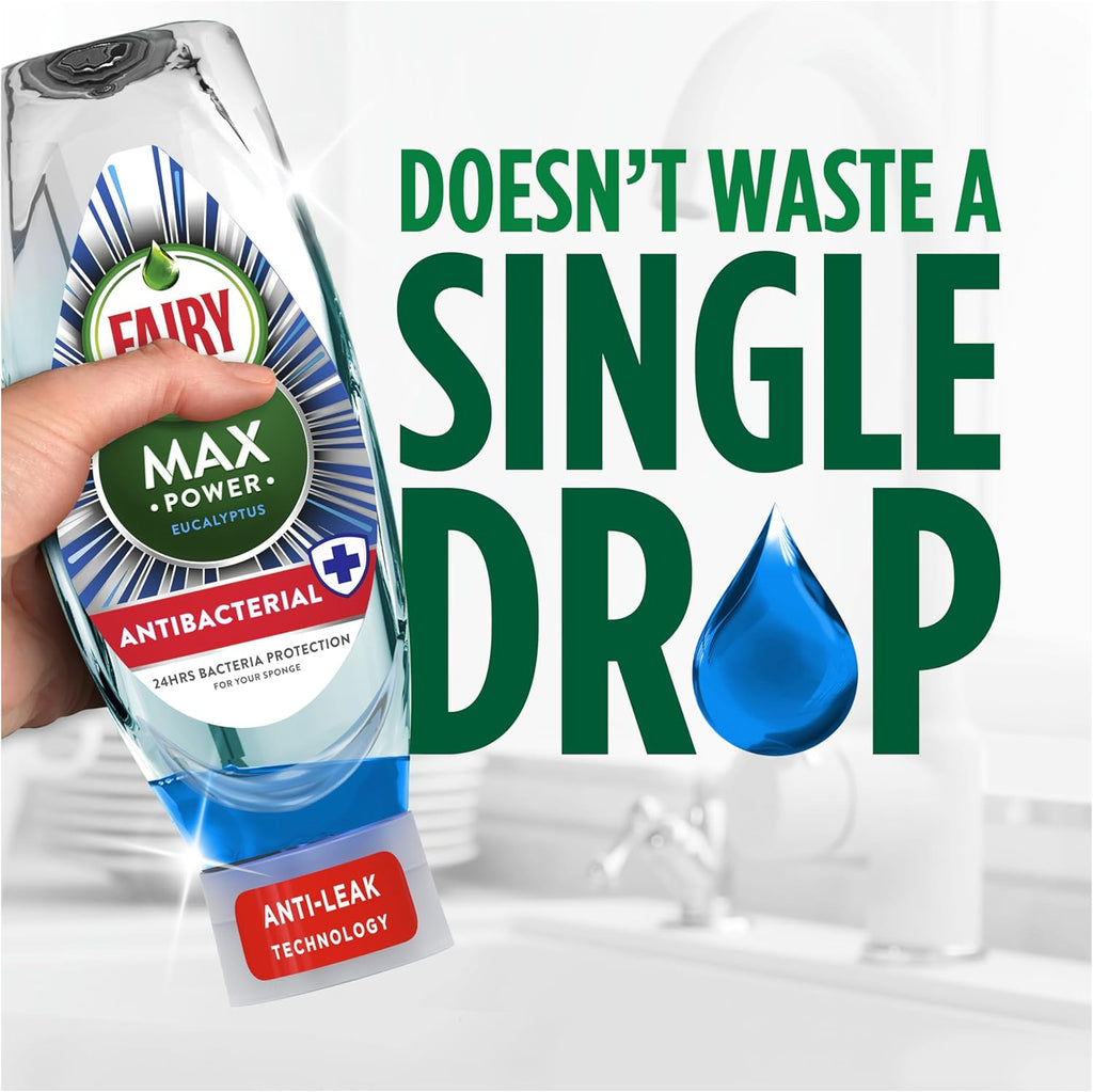 Fairy Max Power Washing up Liquid Antibacterial 8x545ML