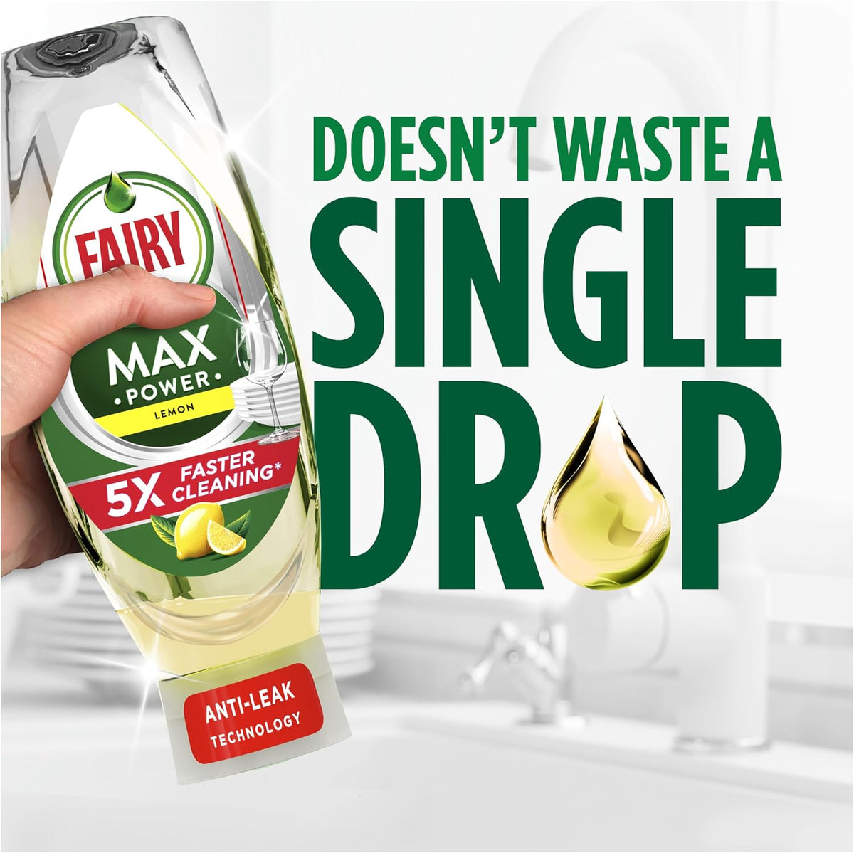 Fairy Max Power Washing up Liquid Lemon 8x545 ML