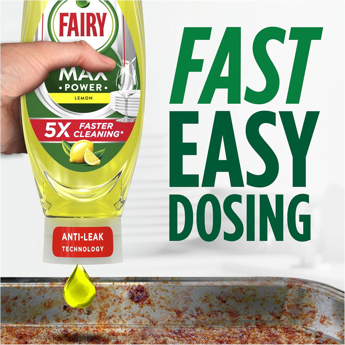 Fairy Max Power Washing up Liquid Lemon 8x545 ML
