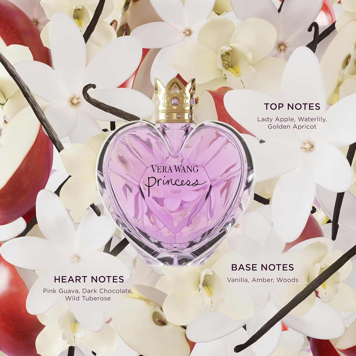 VERA WANG Princess - Eau de Toilette for Her - Fruity & Floral Fragrance with Notes of Lady Apple, Pink Guava and Vanilla - Medium Longevity - 100ml