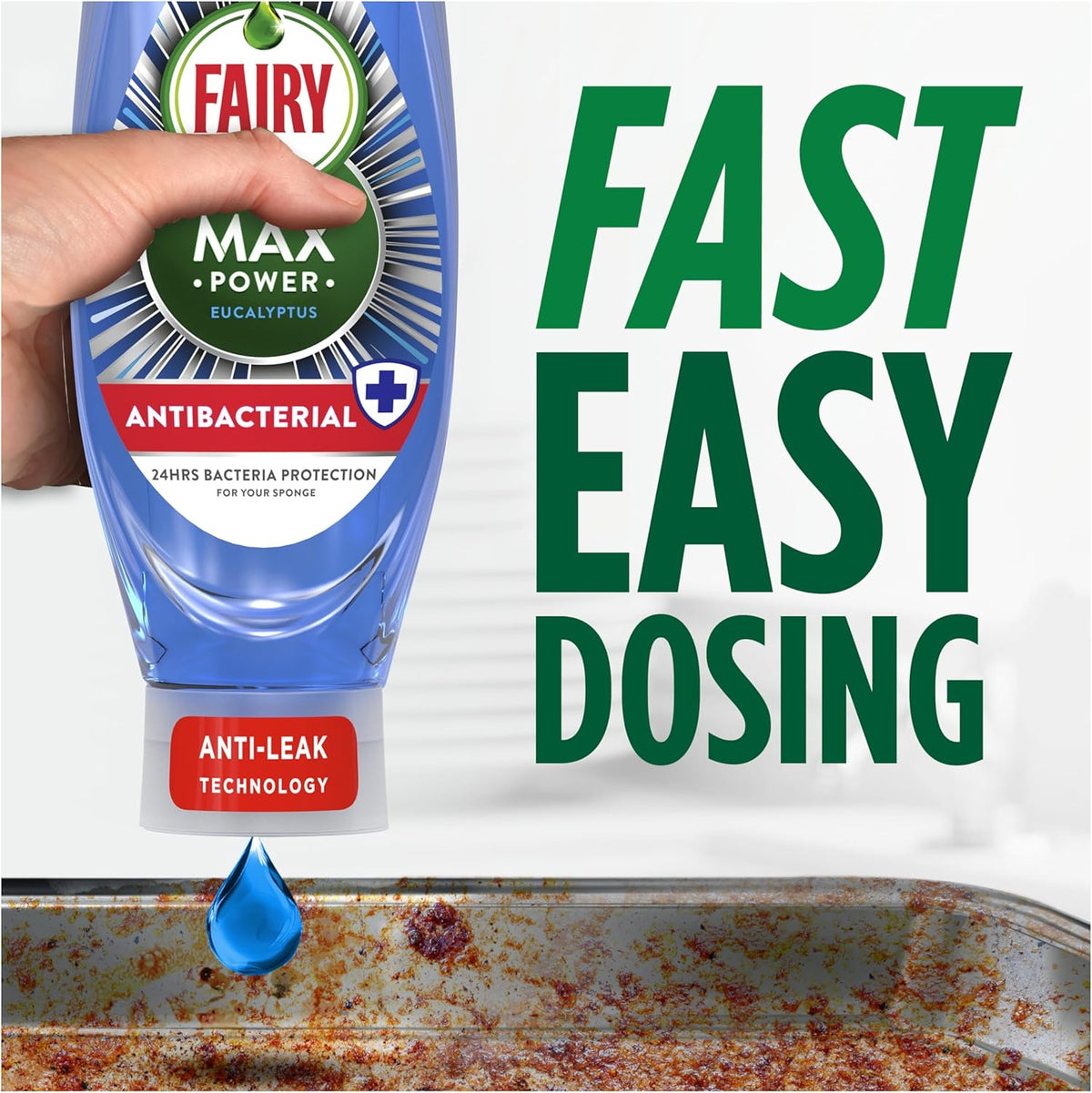 Fairy Max Power Washing up Liquid Antibacterial 8x545ML