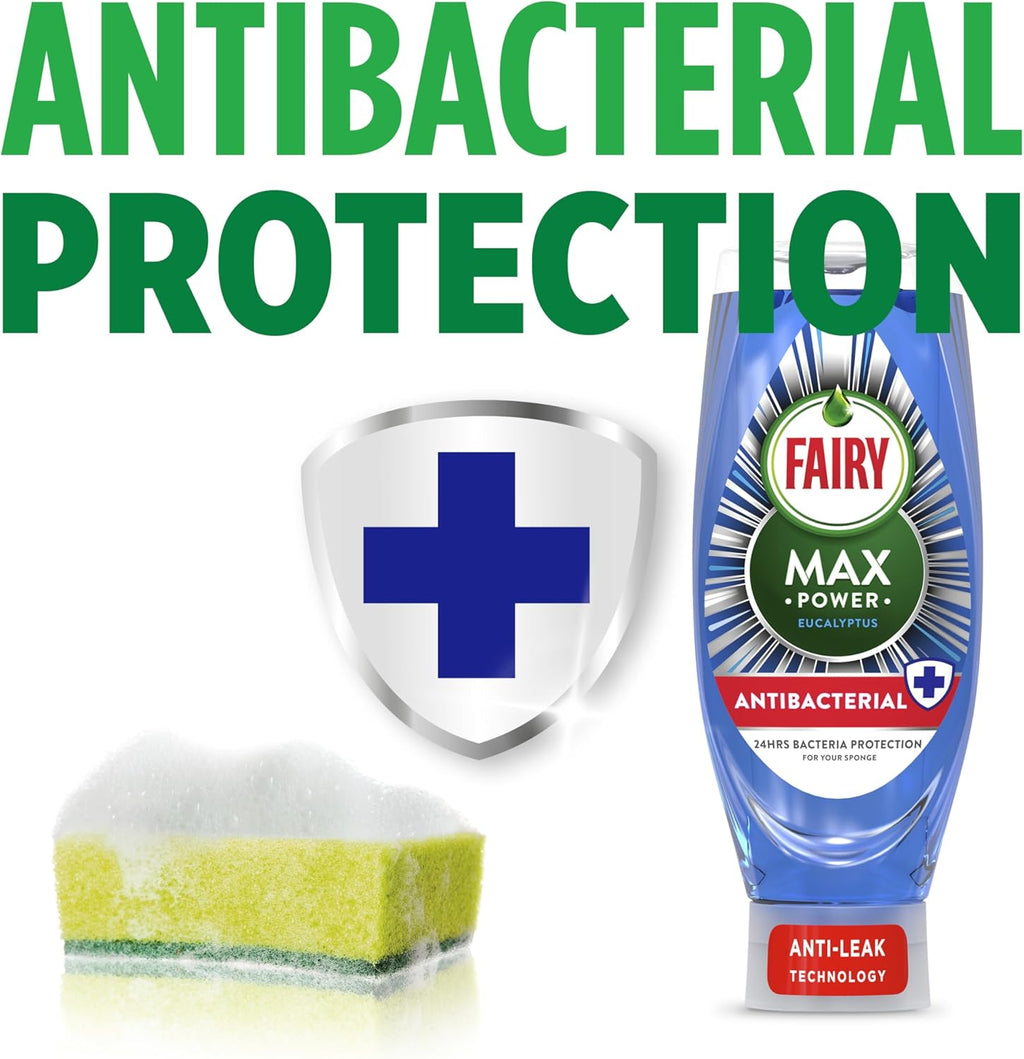 Fairy Max Power Washing up Liquid Antibacterial 8x545ML