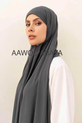 Jersey Rectangle Hijab with Tie - 70x200 cm - 2484