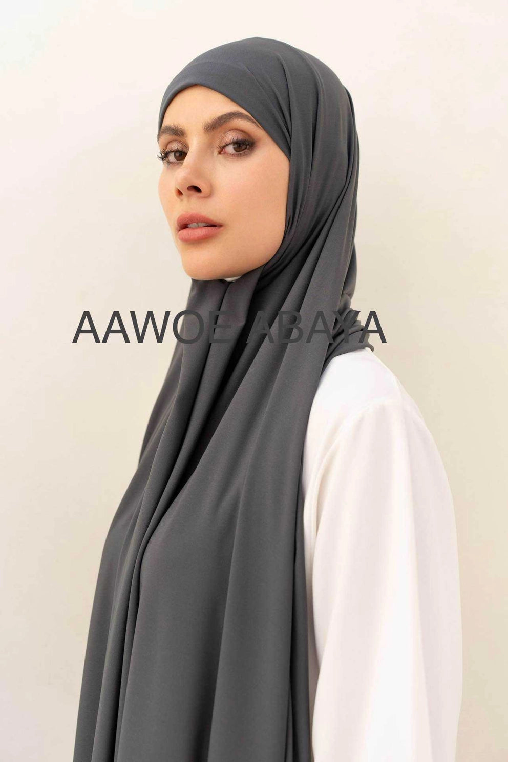 Jersey Rectangle Hijab with Tie - 70x200 cm - 2484