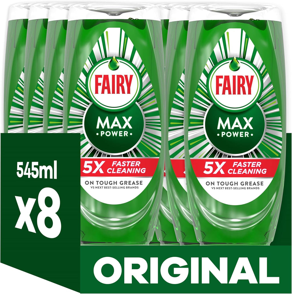 Fairy Max Power Washing up Liquid Original 8x545ML