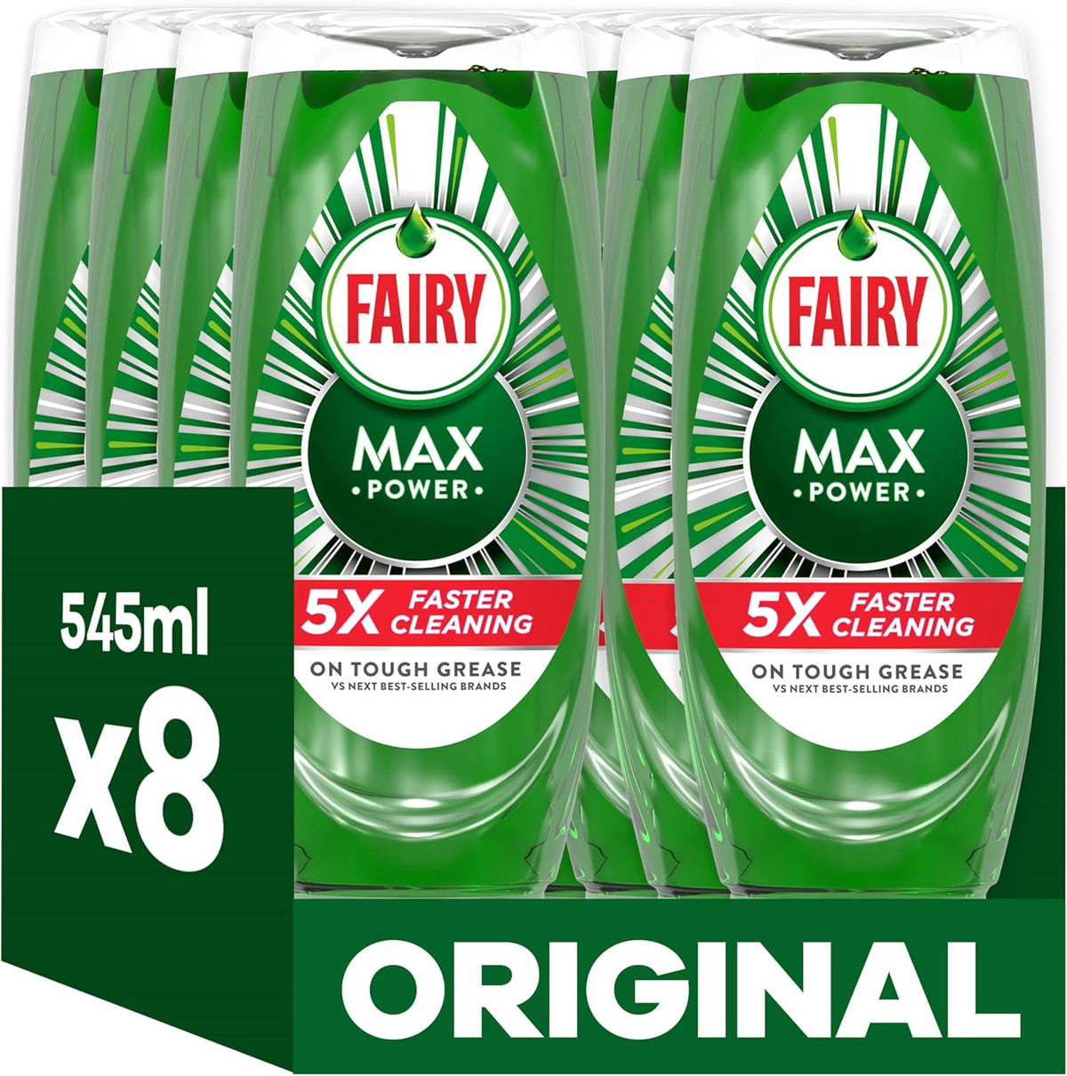 Fairy Max Power Washing up Liquid Original 8x545ML